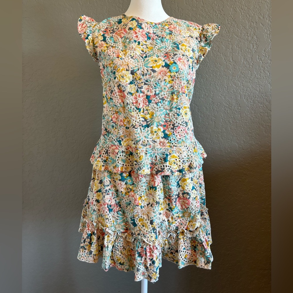 Two Piece Eyelet Floral Set